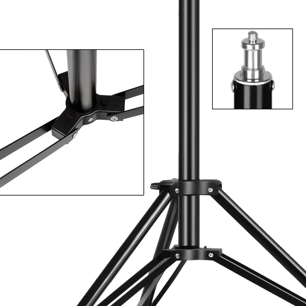 🔥 Trípode Profesional para Luces y Anillos LED – Altura Ajustable y Plegable