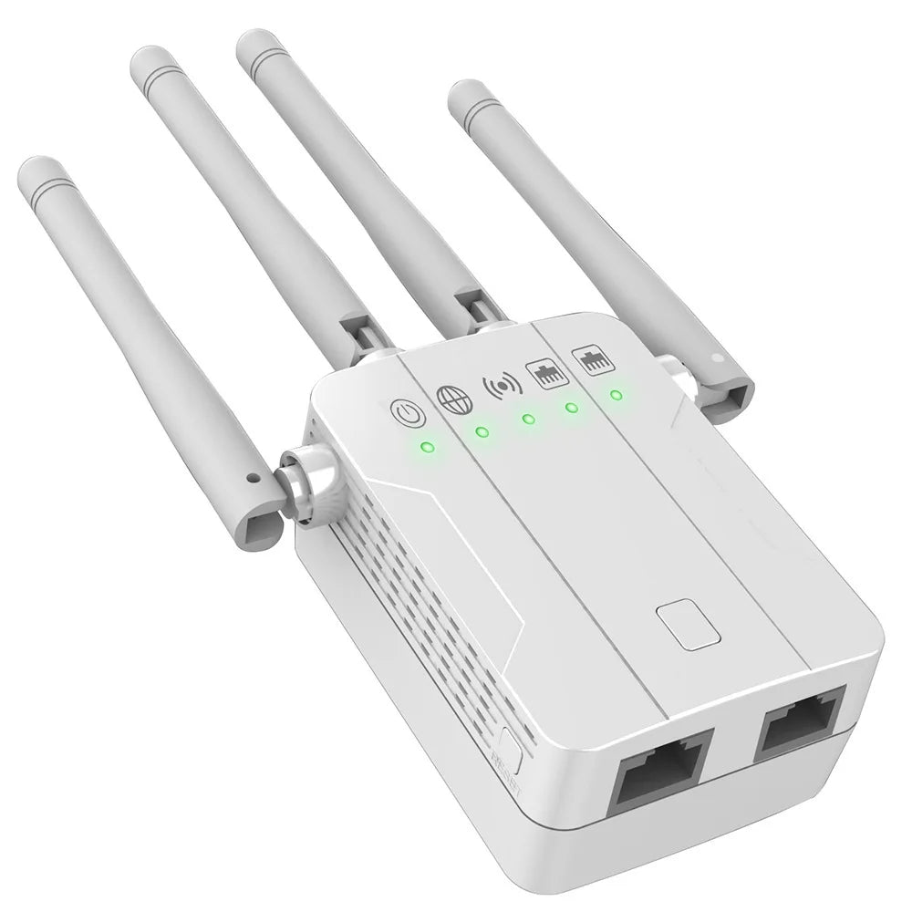 📶 Repetidor WiFi Doble Banda M-1200DM – Hasta 1200 Mbps con 4 Antenas Externas