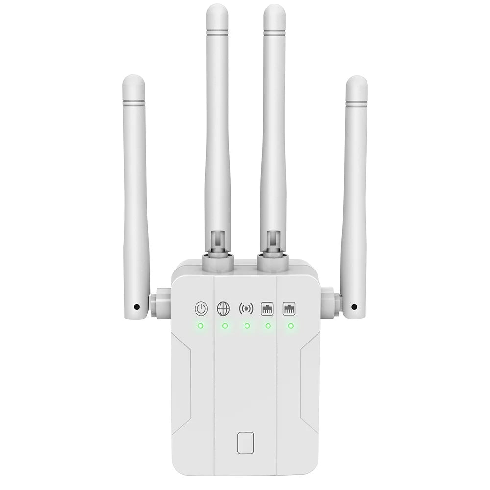 📶 Repetidor WiFi Doble Banda M-1200DM – Hasta 1200 Mbps con 4 Antenas Externas