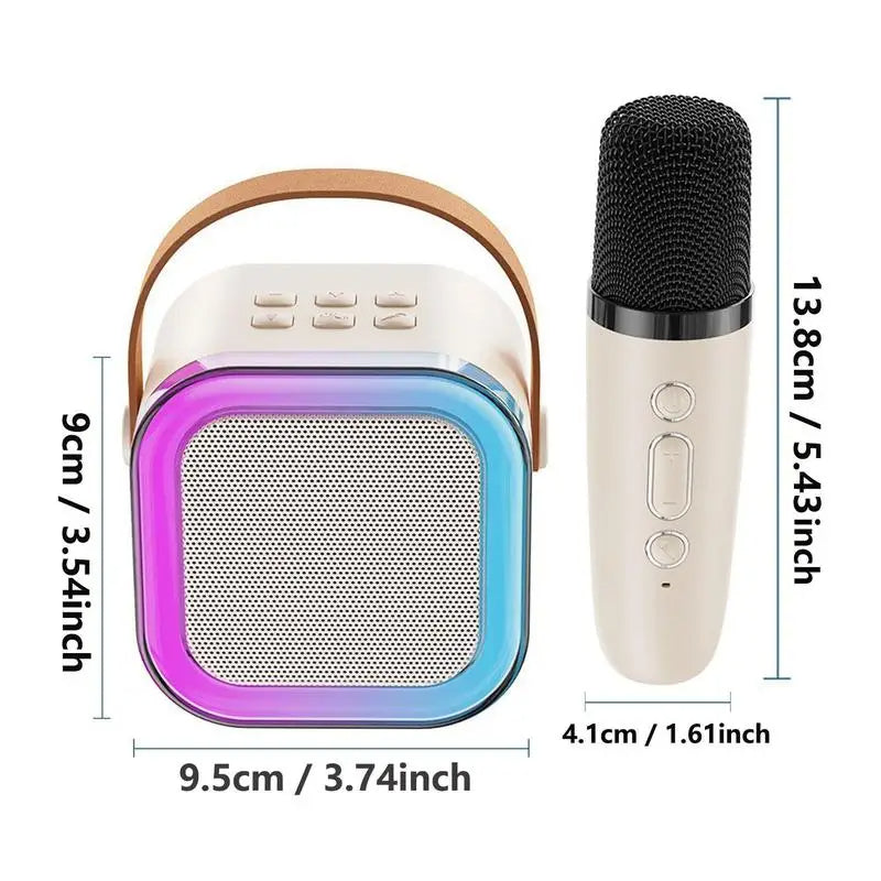 🎤 Altavoz Karaoke Portátil con Micrófonos Inalámbricos + Luces LED RGB