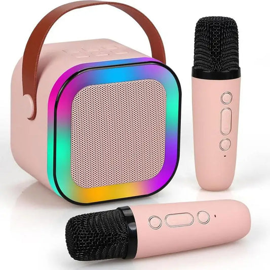 🎤 Altavoz Karaoke Portátil con Micrófonos Inalámbricos + Luces LED RGB