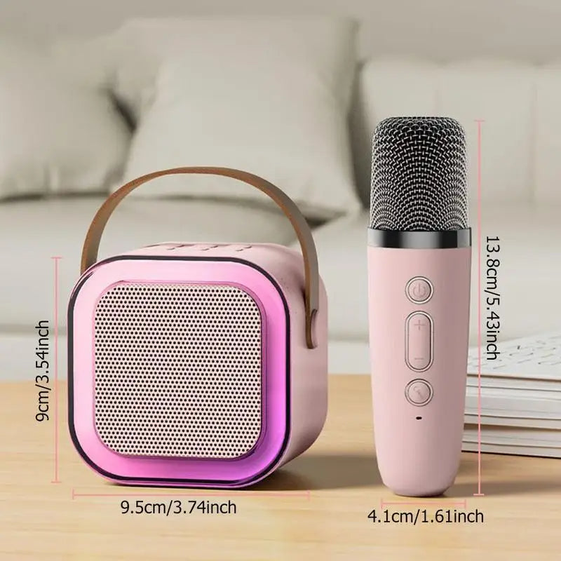 🎤 Altavoz Karaoke Portátil con Micrófonos Inalámbricos + Luces LED RGB