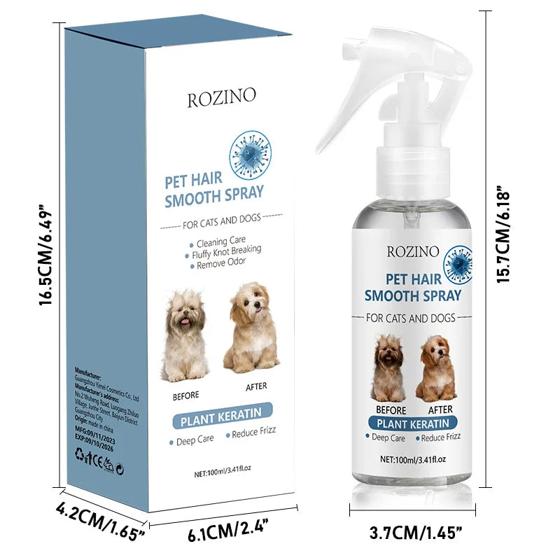 ✨ Spray Suavizante de Pelo para Mascotas Rozino 🐶🐱