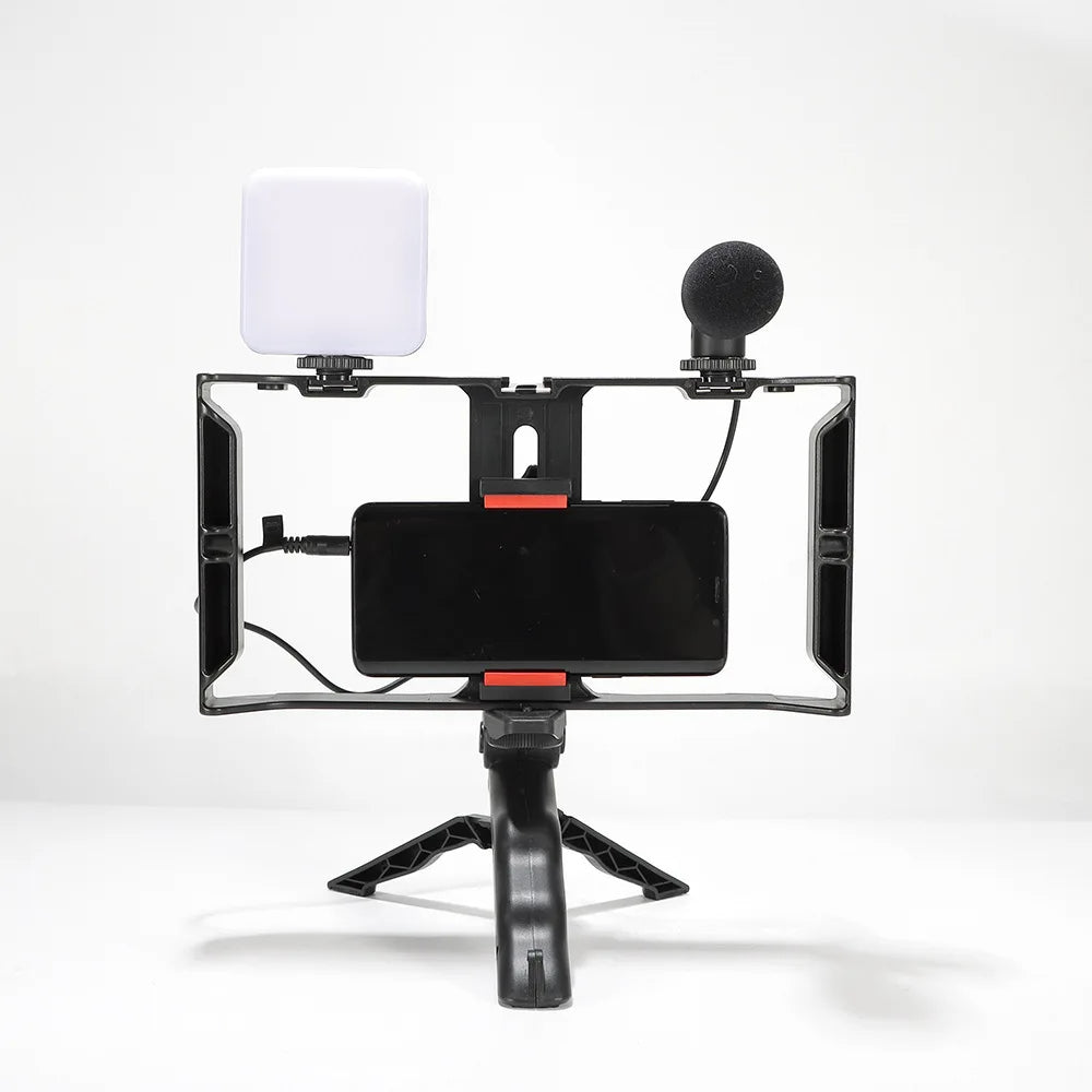🎥 Kit de Grabación para Smartphone con Trípode, Micrófono y Luz LED
