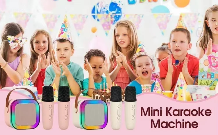 🎤 Altavoz Karaoke Portátil con Micrófonos Inalámbricos + Luces LED RGB