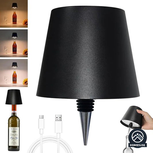 🍷 Lámpara Decorativa para Botella de Vino – Recargable USB