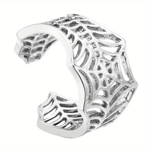 🕸️ Anillo Punk Telaraña ajustable