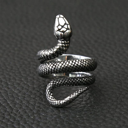 🐍 Anillo Retro de Serpiente Pitón ajustable