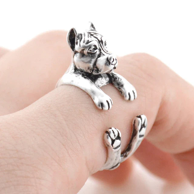 🐶💍 Anillo Pitbull 3D ajustable