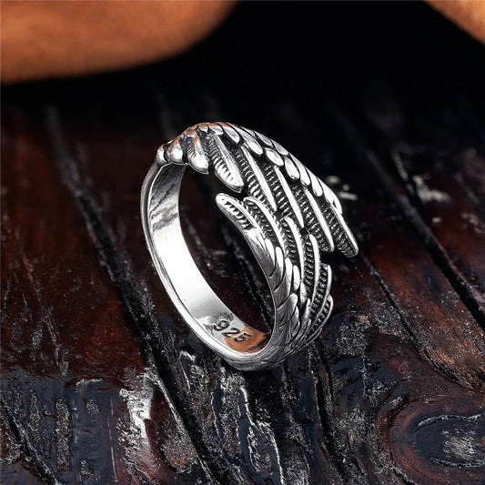 🪶 Anillo de Pluma Estilo Retro ajustable