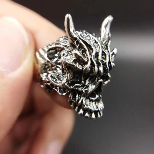 💀🔥 Anillo Calavera Rakshasa ajustable