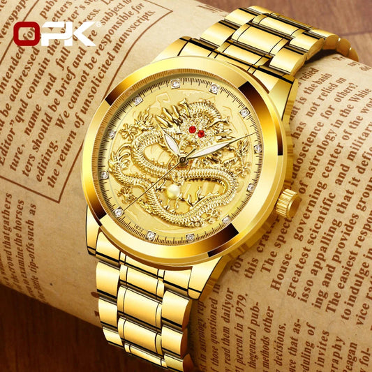 Reloj Cuarzo Jinlong Dragon Dorado