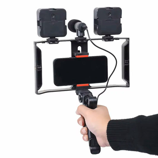 🎥 Kit de Grabación para Smartphone con Trípode, Micrófono y Luz LED