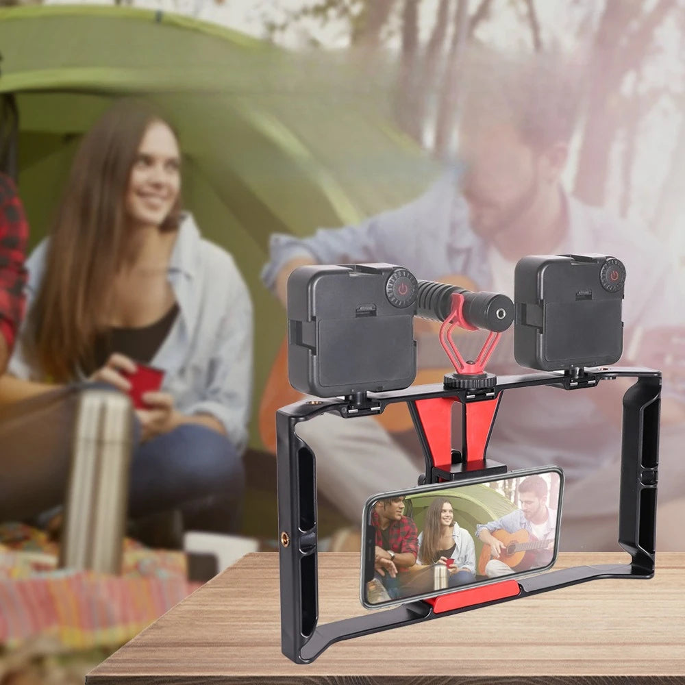 🎥 Kit de Grabación para Smartphone con Trípode, Micrófono y Luz LED