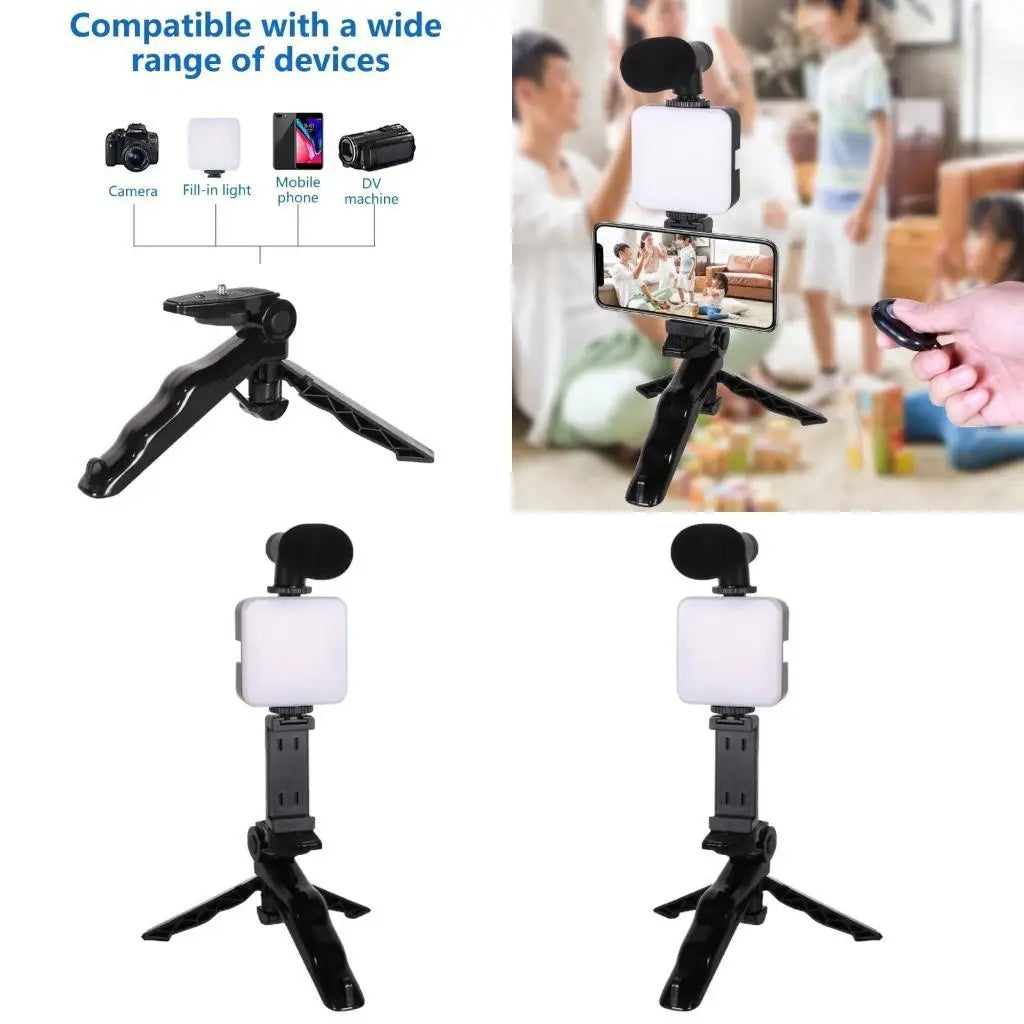 💡 Kit de Iluminación LED con Trípode de Escritorio – Ideal para Vlogs, Streaming y Fotografía
