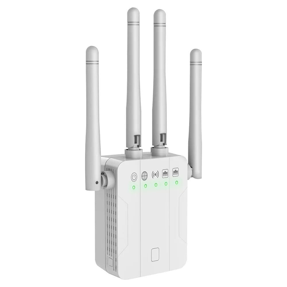 📶 Repetidor WiFi Doble Banda M-1200DM – Hasta 1200 Mbps con 4 Antenas Externas
