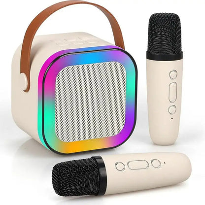 🎤 Altavoz Karaoke Portátil con Micrófonos Inalámbricos + Luces LED RGB