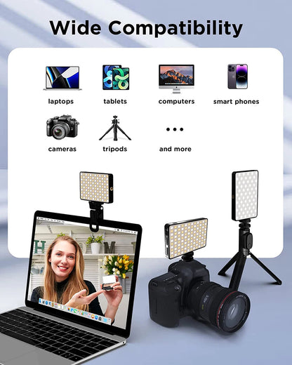 💡 Luz LED Selfie 120 – Clip Recargable con 3 Modos de Luz y Batería 3000mAh
