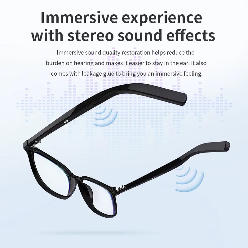 Gafas Inteligentes 3 en 1 con Sonido Estéreo y Filtro Antiluz Azul