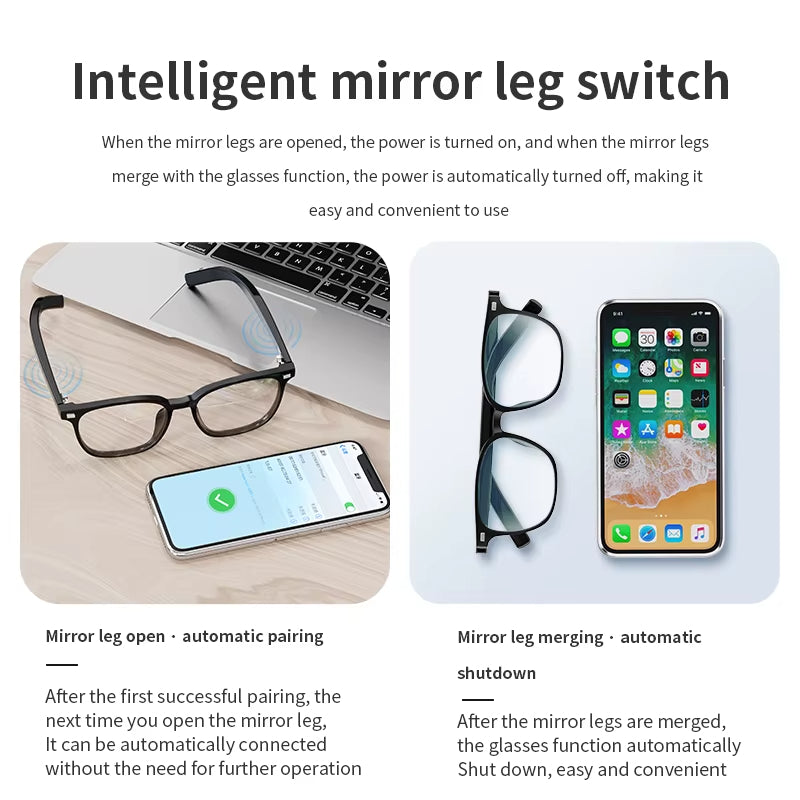 Gafas Inteligentes 3 en 1 con Sonido Estéreo y Filtro Antiluz Azul
