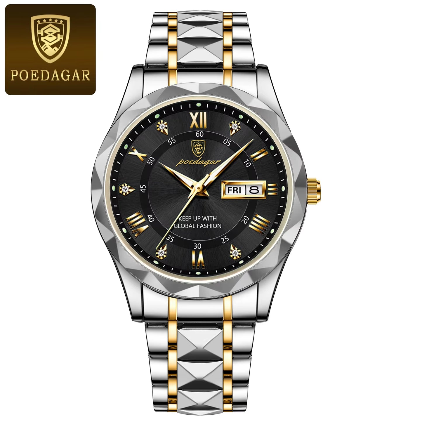 El POEDAGAR Luxury Blue & Silver Watch