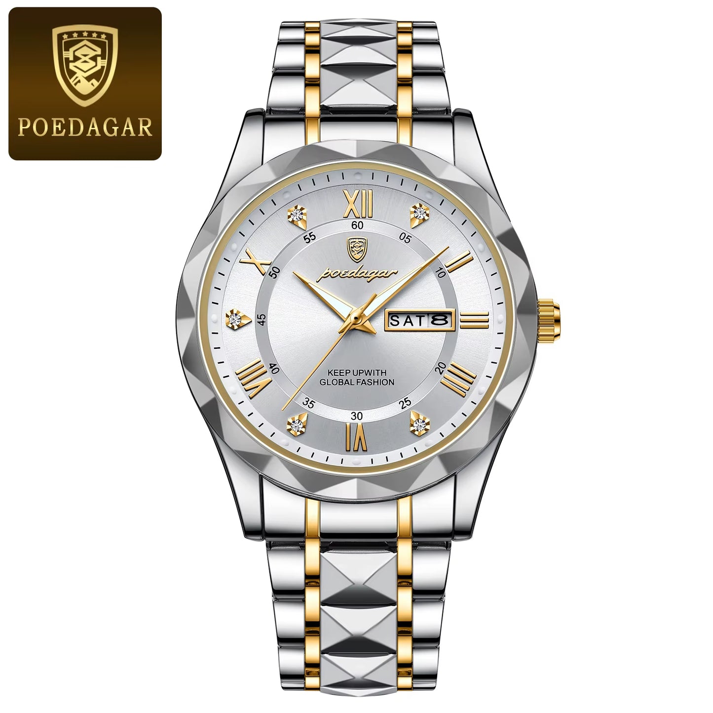 El POEDAGAR Luxury Blue & Silver Watch