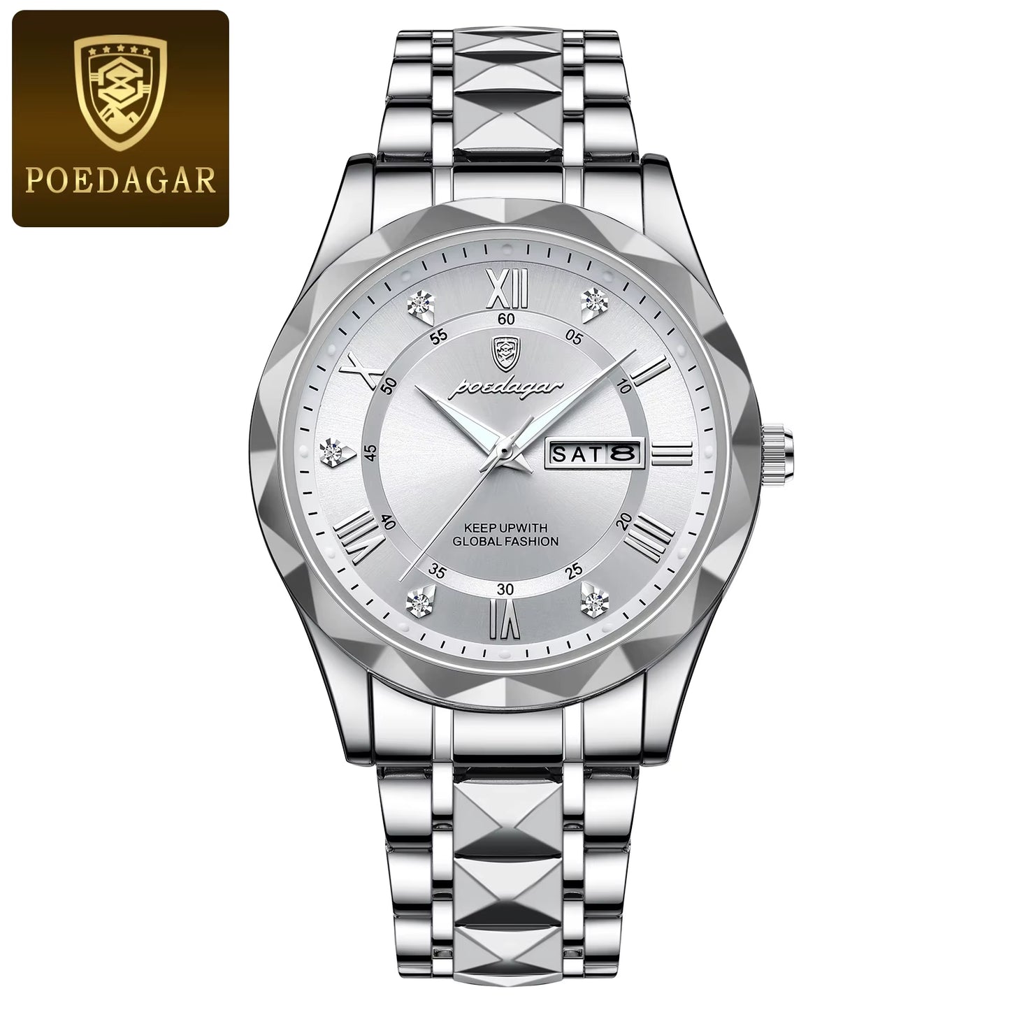 El POEDAGAR Luxury Blue & Silver Watch