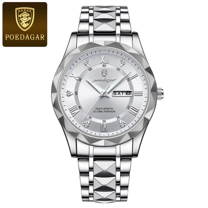 El POEDAGAR Luxury Blue & Silver Watch