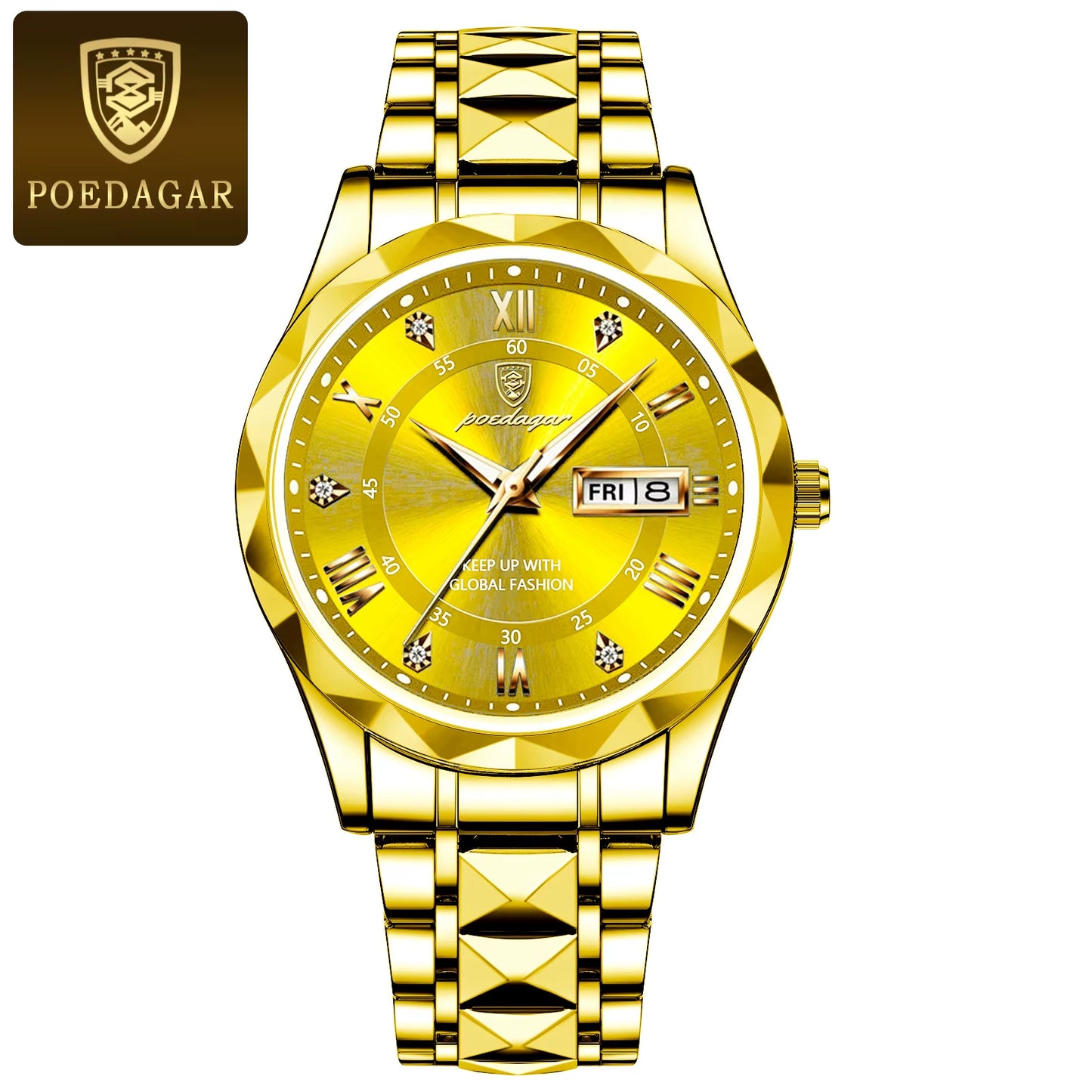 El POEDAGAR Luxury Blue & Silver Watch