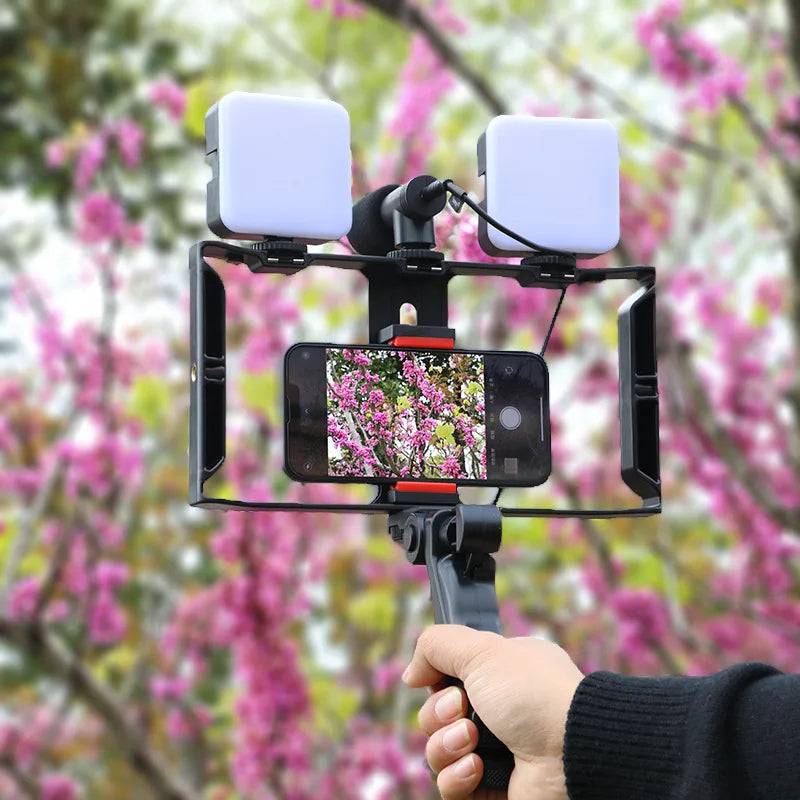 🎥 Kit de Grabación para Smartphone con Trípode, Micrófono y Luz LED