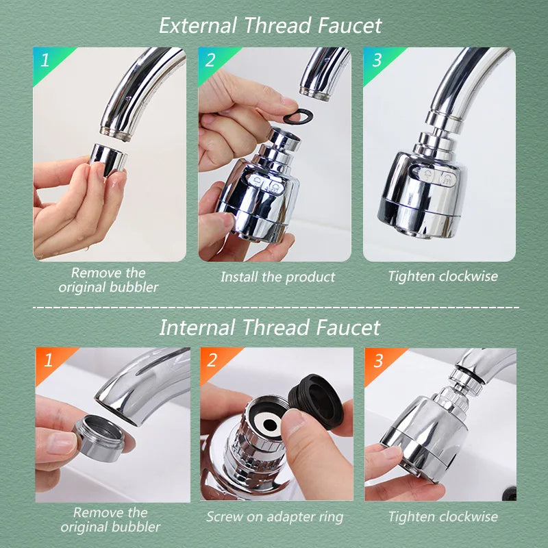 Extensor de grifo giratorio de 360 grados