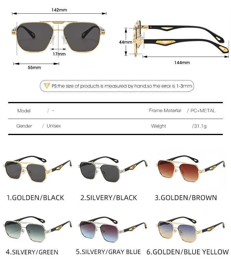 Gafas de Sol Cuadradas Vintage para Hombre
