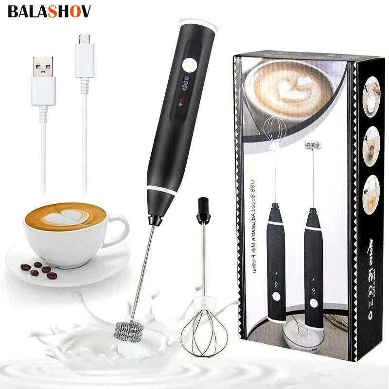 ☕ Espumador de Leche y Café Eléctrico USB – Batidor Multifuncional 3 Velocidades