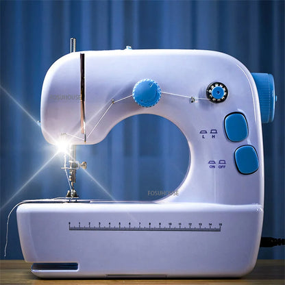 Máquina de coser eléctrica multifuncional para el hogar con mesa de extensión