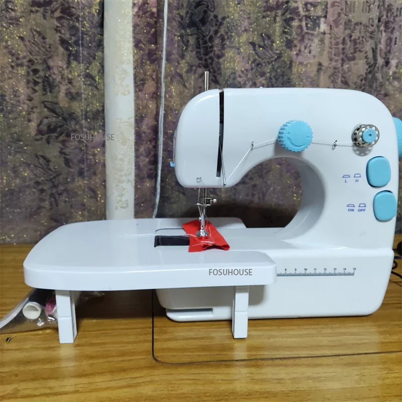 Máquina de coser eléctrica multifuncional para el hogar con mesa de extensión