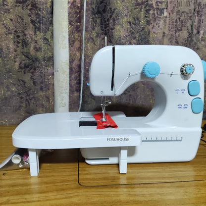 Máquina de coser eléctrica multifuncional para el hogar con mesa de extensión